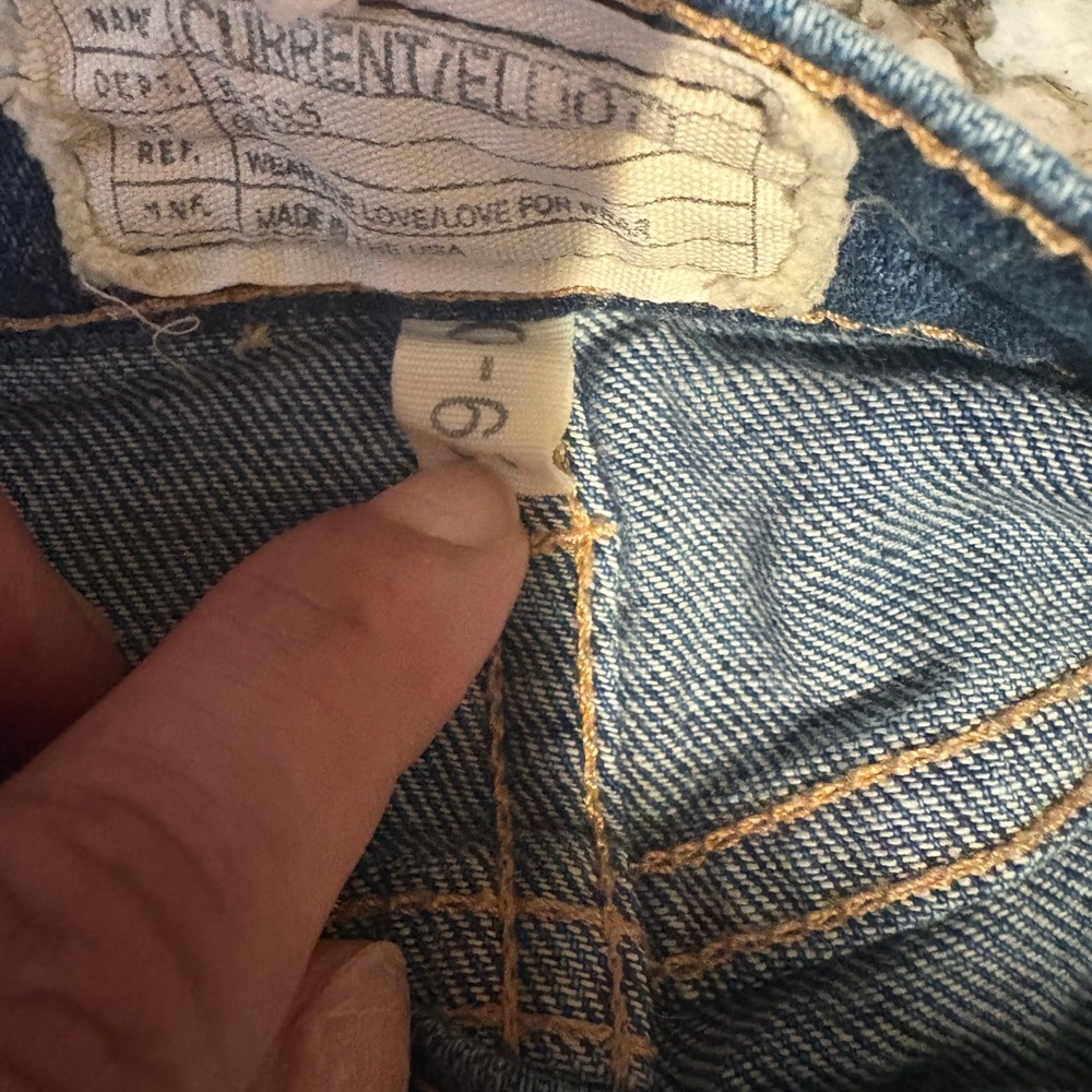 Current/Elliott Blue Patchwork Ankle Jeans - image 3